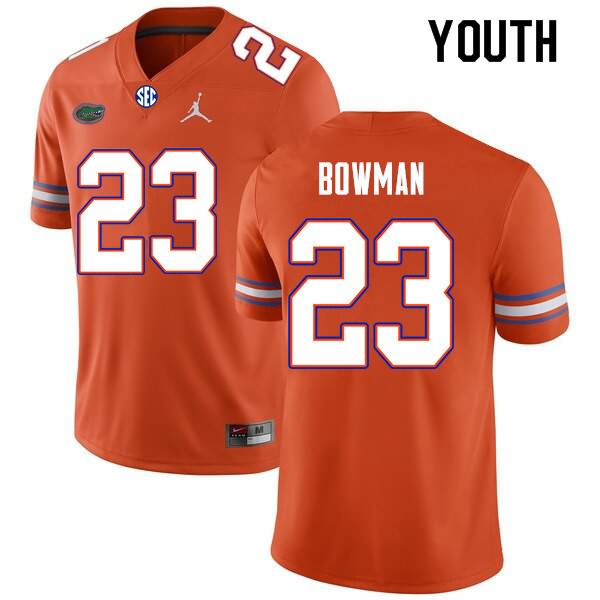 NCAA Florida Gators Demarkcus Bowman Youth #23 Nike Orange Stitched Authentic College Football Jersey SYY4664HW